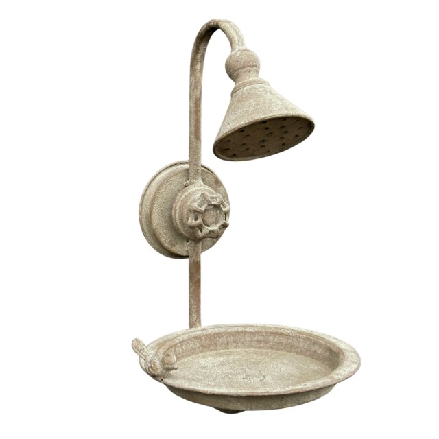 Shower Head Bird Bath or Feeder all metal garden bird lover gift