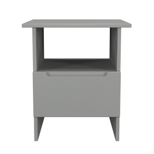 Lucca Bottom Drawer Lamp Table in Dusk Grey (Ready Assembled) Grey Dusk Grey