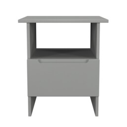Lucca Bottom Drawer Lamp Table in Dusk Grey (Ready Assembled) Grey Dusk Grey
