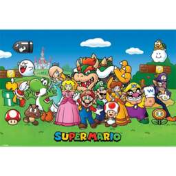 Super Mario Characters Poster - Multicoloured - One Size