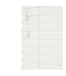 90cm Serene Smooth Finish Faux Wood Venetian Blinds with Strings (120cm Drop) White White
