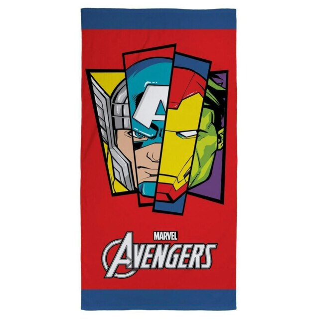 Marvel Avengers Badge Cotton Beach Towel - Red/Multicoloured - One Size Red One size