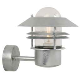 Nordlux Blok Outdoor Wall Light Silver Galvanized steel Solar E27 Sensor Coastal/Marine Safe - Mains Powered, IP54