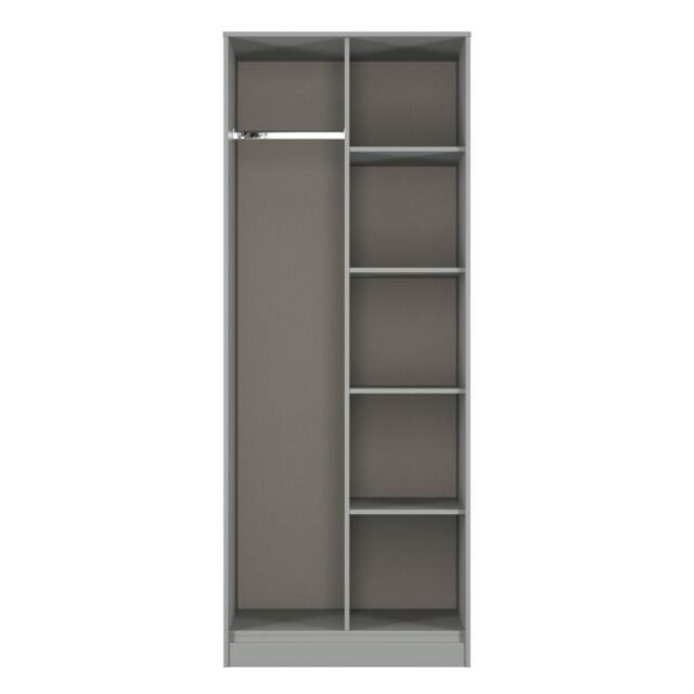 Toledo Tall Open Wardrobe in Dusk Grey (Ready Assembled) Grey Dusk Grey