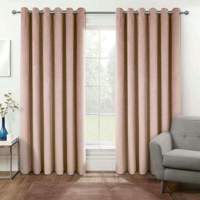 Homescapes Thermal Blackout Pink Velvet Curtains - 46 x 72 Inches Pink Pink