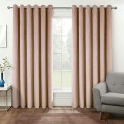 Homescapes Thermal Blackout Pink Velvet Curtains - 46 x 72 Inches Pink Pink