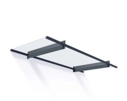 Patio Cover Nancy Door Awning Canopy Nancy 2050 Clear - Acrylic - L205.5 x W94 x H14 cm - Grey Grey