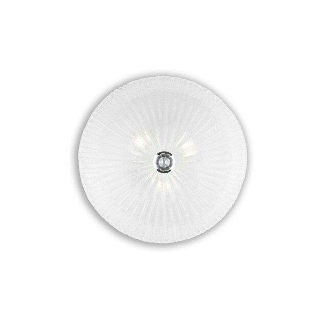Shell 3 Light Indoor Flush Wall / Ceiling Light Chrome with Clear Glass, E27