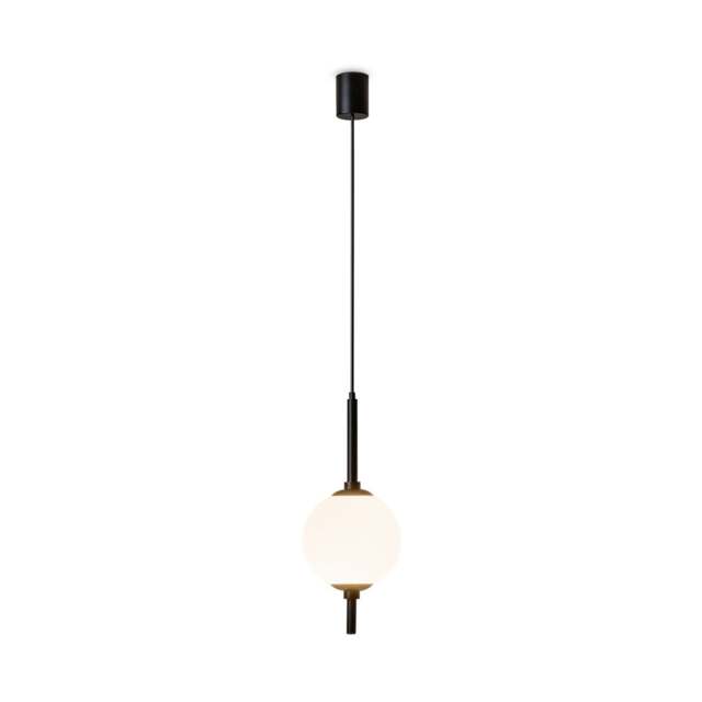 The Sixth Sense Modern Globe Pendant Ceiling Light Black 3000K 500lm White Shade