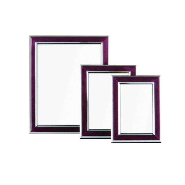 Opulence Purple and Silver Photo Frames - Set of 3 Purple One Size