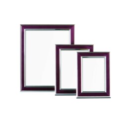Opulence Purple and Silver Photo Frames - Set of 3 Purple One Size