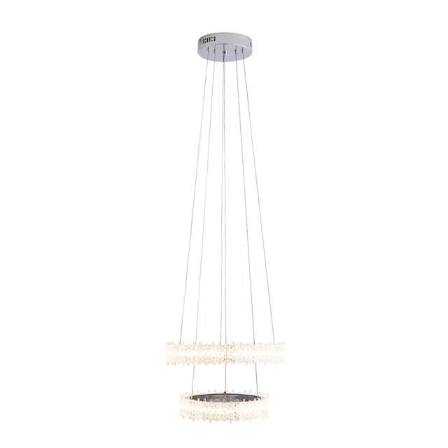 Ana LED Chrome 2-Tiered Pendant
