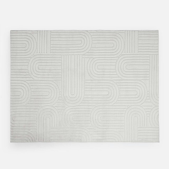 OHS Arches Tufted Anti-Slip Indoor Carpet Rug, 120x170cm - Stone