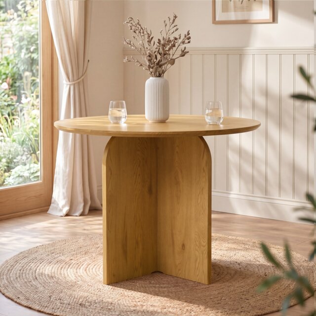 NYX Modern Round Dining Table 100cm Wood