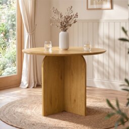 NYX Modern Round Dining Table 100cm Wood