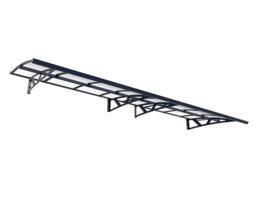 Patio Cover Amsterdam Door Awning Canopy 4460 Clear - Acrylic - L447 x W139 x H33 cm - Grey Grey