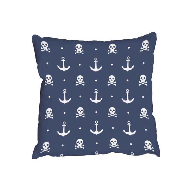 Nautical pattern with anchors and skull (Outdoor Cushion)