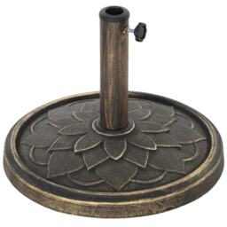 Outsunny 12kg Resin Garden Parasol Base Sun Umbrella Base, Bronze Tone Bronze Bronze Tone 1