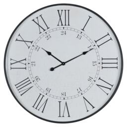 Hill Interiors Large Round Embossed Station Clock Clear Neutral One Size 1