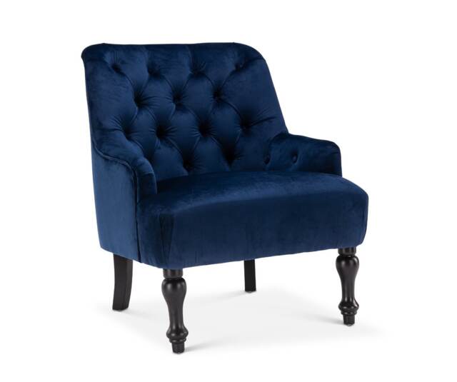 Velvet Marine Blue Armina Accent Chair