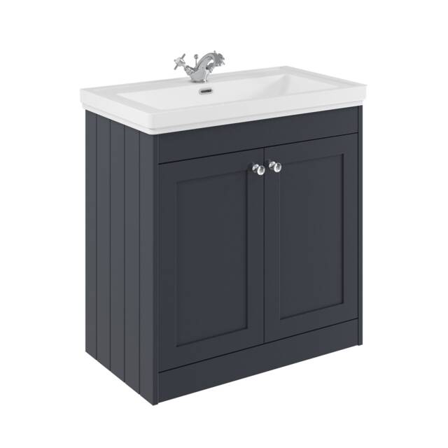 Balterley Floor Standing 2 Door Unit with Classic Basin 1 Tap Hole Grey 800 x 800 x 453mm