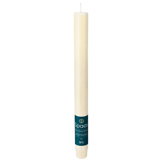 Spaas Rustic Unscented Dinner Candle 25cm - Ivory Cream One Size 1