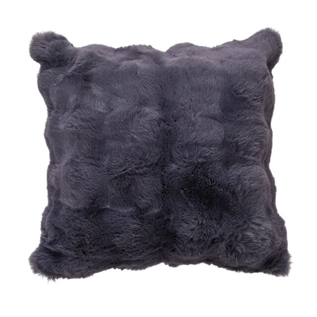 Living and Home Plush Throw Pillow Cover Pillowcase, Dark Grey-45x45cm Grey Dark Grey