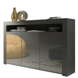 Sideboard TV Unit TV Stand Grey High Gloss Storage Cabinet Media Console Cupboard 155cm