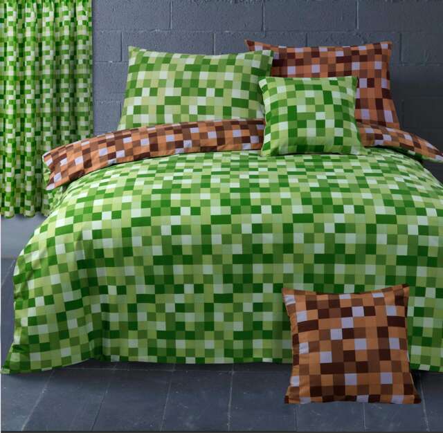 Velosso Checkered Printed Cotton Blend Duvet Cover and Pillowcase Set Green Single