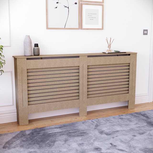 Vida Designs Milton Radiator Cover MDF Slatted Cabinet, Unfinished, 172cm