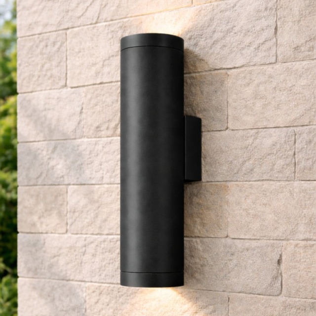 CGC Lucas Extra-Long Black Aluminium GU10 Up/Down Outdoor Wall Light IP44 Black Black height: 30 cm, width: 7.5 cm, depth: 11 cm