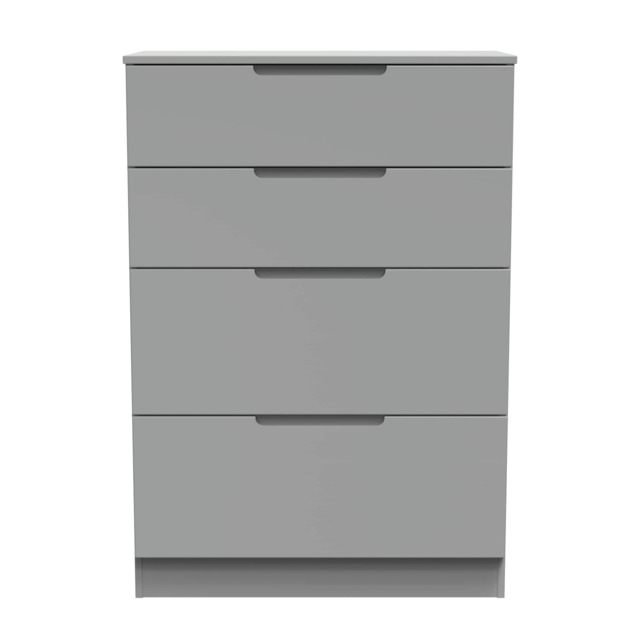 Lucca 4 Drawer Deep Chest of Drawers in Dusk Grey (Ready Assembled) Grey Dusk Grey