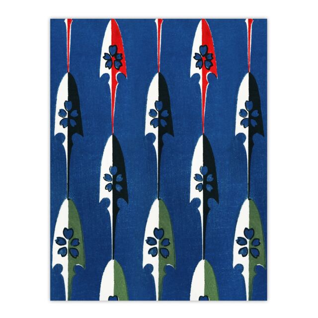 "Vintage Japanese Arrowheads Pattern Vintage Wall Art Print Korin 12x16"""
