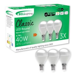 BELL Lighting E14 SES Dimmable Golf Ball SMD Natural White 4000K 4.7W Energy Saving LED