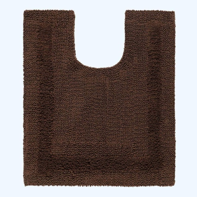 Homescapes Luxury Reversible Cotton Pedestal Mat - Chocolate Brown Chocolate