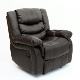 Seattle Manual Recliner Armchair Home Lounge Bonded Leather Chair (Brown)