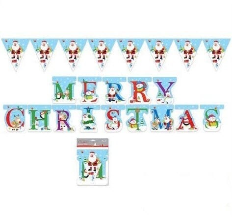 Merry Christmas Holographic Foil Banner Decoration