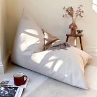 rucomfy Adults Large Humbug Lounger - Barley Indoor Bean Bag Chair