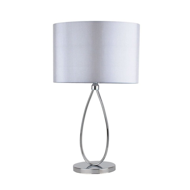 Zabina LED Polished Chrome & Grey Table Lamp