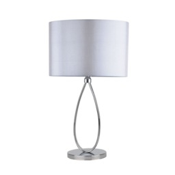Zabina LED Polished Chrome & Grey Table Lamp
