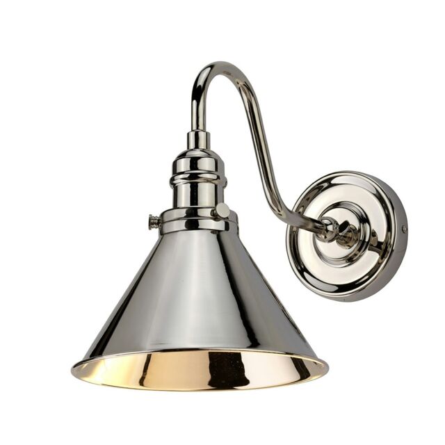 Provence 1 Light Indoor Dome Wall Light Polished Nickel, E27