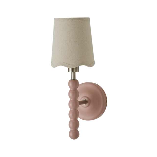 ValueLights Bobbin Rose Pink Wall Light Scallop Shade and Bulb Pink