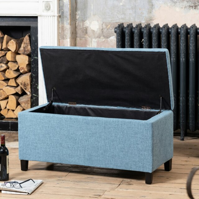 Henbury Fabric Storage Ottoman - Teal