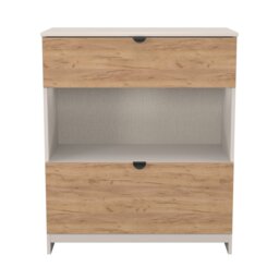 Norway 2 Drawer Open Deep Chest in Gold Craft Oak & Kashmir (Ready Assembled) Brown Gold Craft Oak & Kashmir