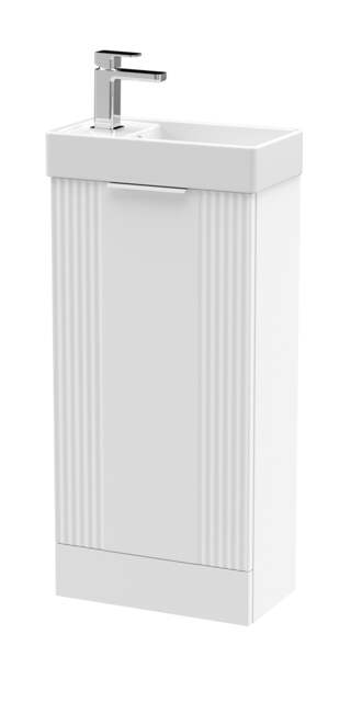 Balterley Retro Floor Standing 1 Door Cloakroom Vanity Basin Unit White Satin White 1
