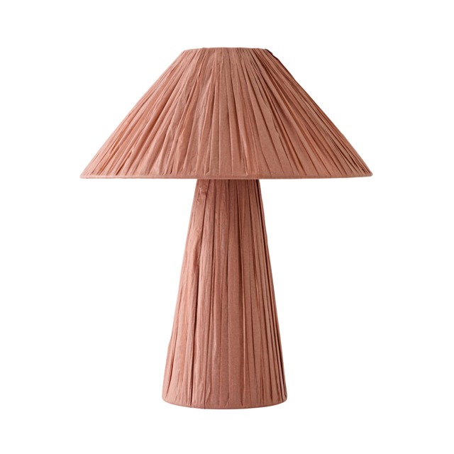 ValueLights Kaiya Pink Paper Woven Table Lamp Paper Shade and Bulb