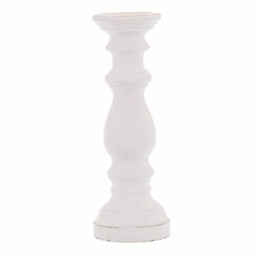 Column Candle Holder - Ceramic - L14 x W14 x H38 cm - Matt White White