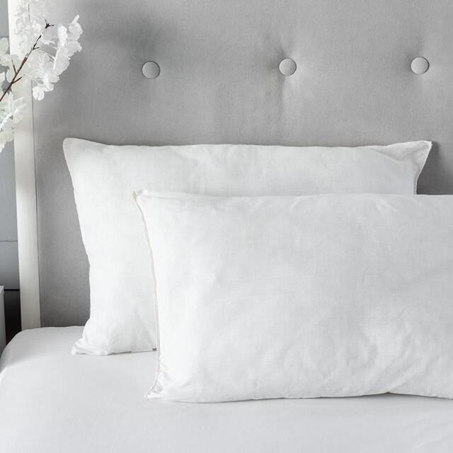 Anti Allergy Hollowfibre 2 Pack Pillows Microfibre Soft Cover And Anti Allergy Hollowfibre Filling White