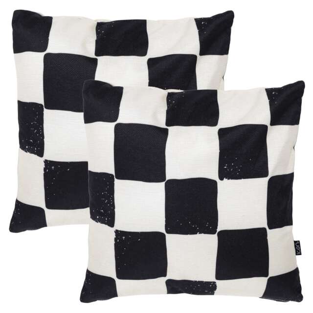 Cushion 43x43 Kyoto Fabric, Checkerboard Mono