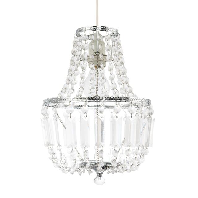 Traditional Vintage Style Pendant Lighting Shade with Clear Acrylic Chrome Chrome 1